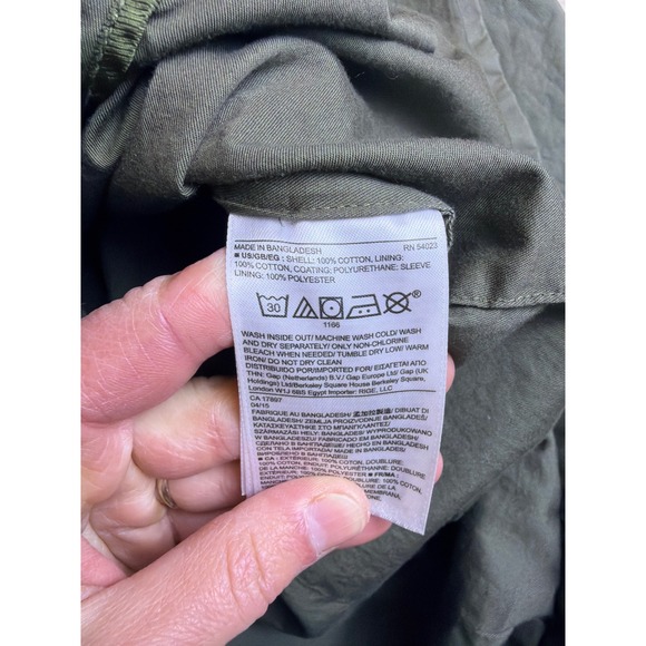 Banana Republic Field Jacket Mens Large Green Military Utility Chore Coat - Picture 4 of 7